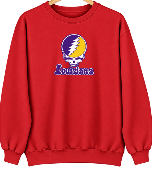 Louisiana Stealie Premium Unisex Crewneck — Design: Louisiana State University — Red