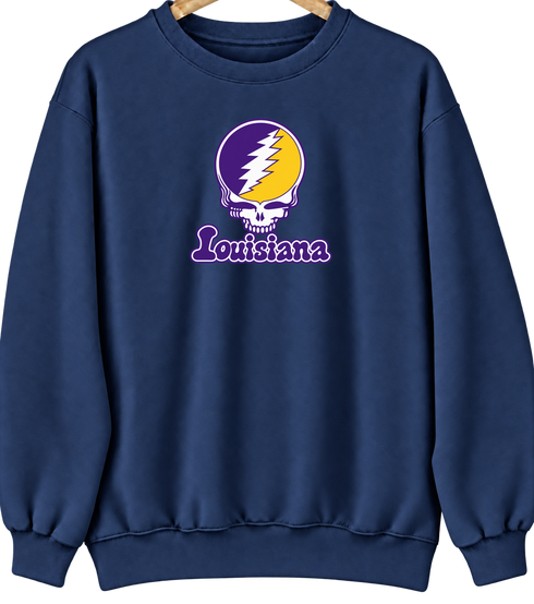 Louisiana Stealie Premium Unisex Crewneck — Design: Louisiana State University — Navy