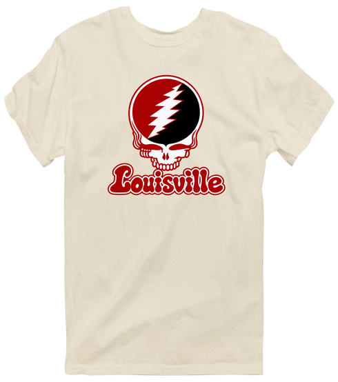 Louisville Stealie Premium Unisex T-Shirt — Design: Louisville University of — Sand