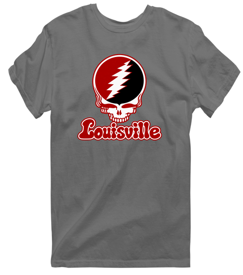 Louisville Stealie Premium Unisex T-Shirt — Design: Louisville University of — Charcoal