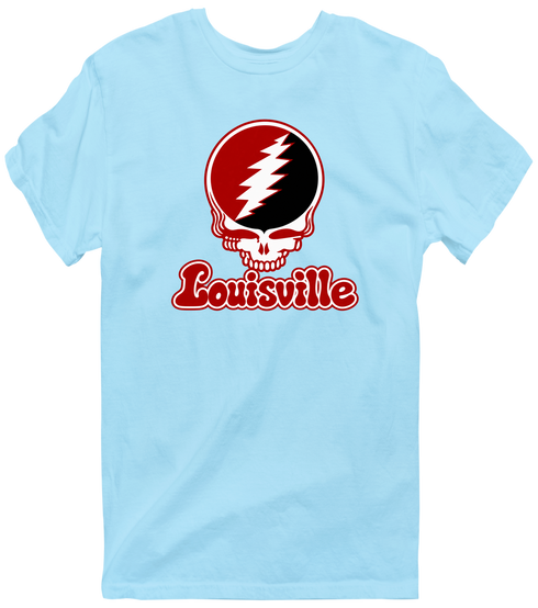 Louisville Stealie Premium Unisex T-Shirt — Design: Louisville University of — Light Blue