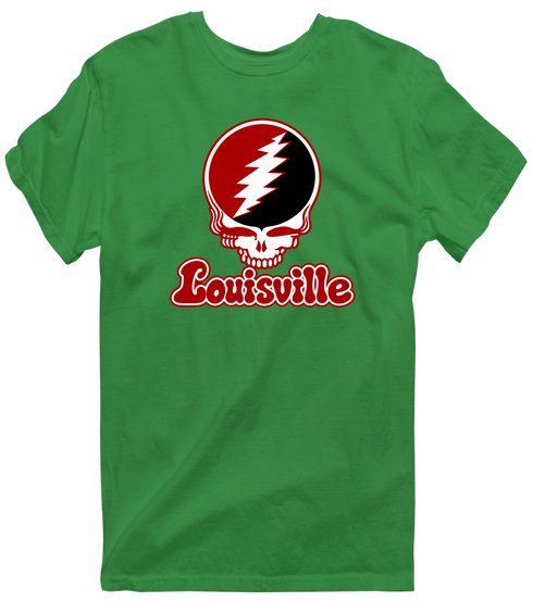 Louisville Stealie Premium Unisex T-Shirt — Design: Louisville University of — Irish Green