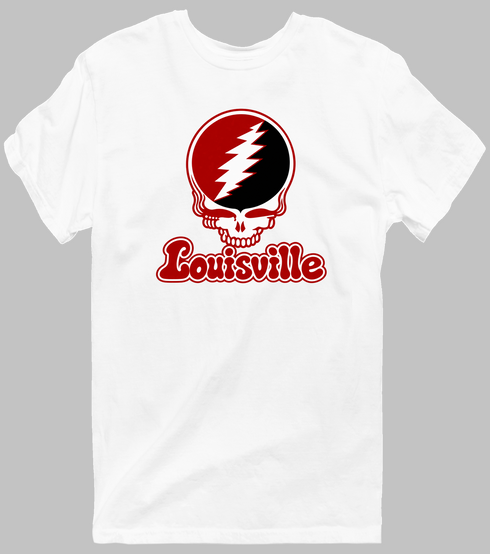 Louisville Stealie Premium Unisex T-Shirt — Design: Louisville University of — White