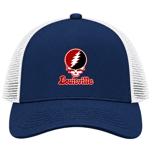 Louisville Stealie Premium Unisex Trucker Cap — Design: Louisville University of — Navy/White