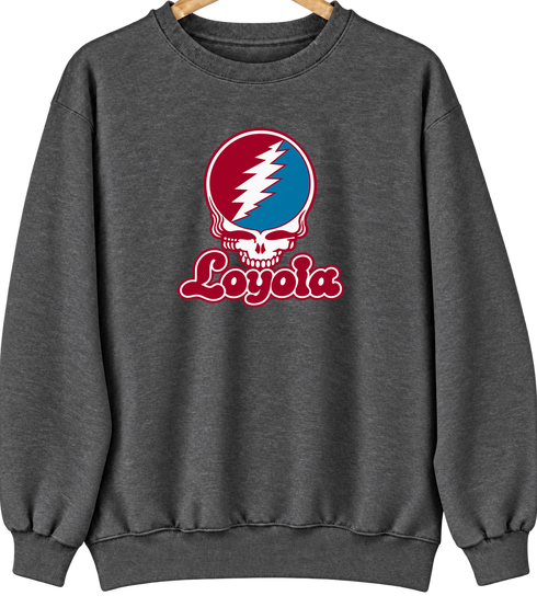 Loyola Stealie Premium Unisex Crewneck — Design: Loyola Marymount University — Dark Heather