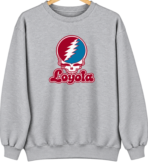 Loyola Stealie Premium Unisex Crewneck — Design: Loyola Marymount University — Sport Grey