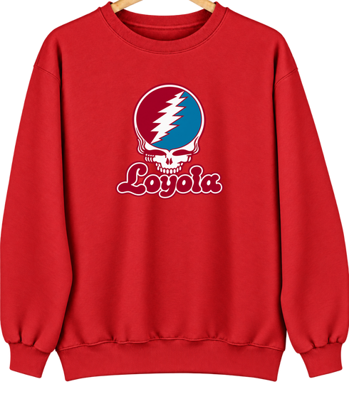 Loyola Stealie Premium Unisex Crewneck — Design: Loyola Marymount University — Red
