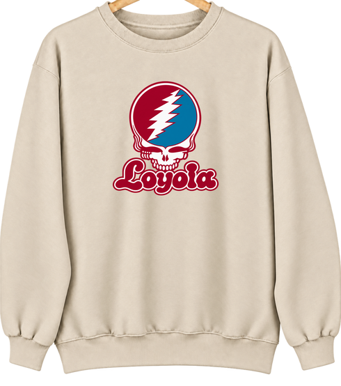 Loyola Stealie Premium Unisex Crewneck — Design: Loyola Marymount University — Sand