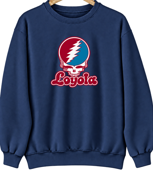 Loyola Stealie Premium Unisex Crewneck — Design: Loyola Marymount University — Navy