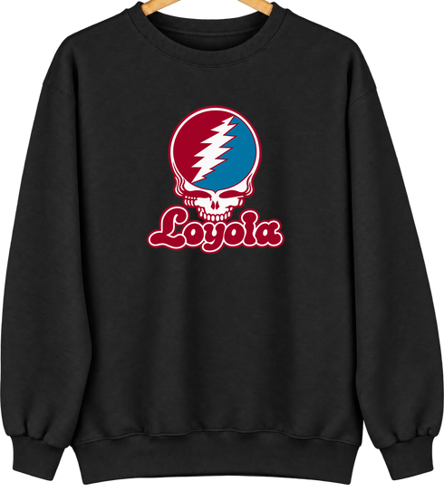Loyola Stealie Premium Unisex Crewneck — Design: Loyola Marymount University — Black