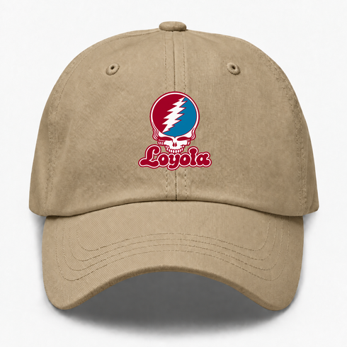 Loyola Stealie Premium Unisex Dad Hat — Design: Loyola Marymount University — Khaki