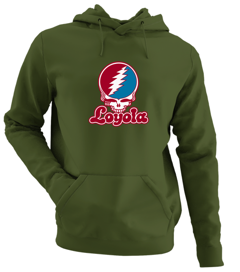 Loyola Stealie Premium Unisex Hoodie — Design: Loyola Marymount University — Military Green