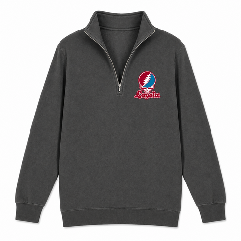 Loyola Stealie Premium Unisex Quarter-Zip — Design: Loyola Marymount University — Charcoal