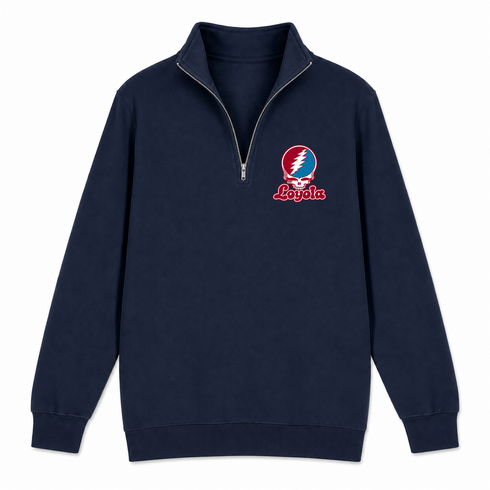 Loyola Stealie Premium Unisex Quarter-Zip — Design: Loyola Marymount University — Navy