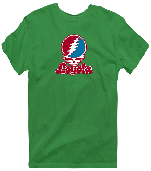 Loyola Stealie Premium Unisex T-Shirt — Design: Loyola Marymount University — Irish Green