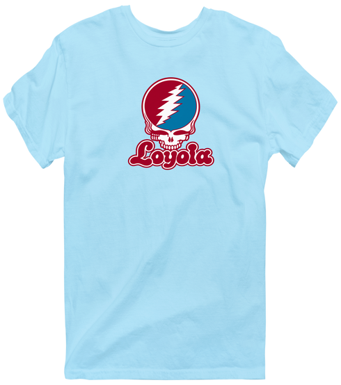 Loyola Stealie Premium Unisex T-Shirt — Design: Loyola Marymount University — Light Blue