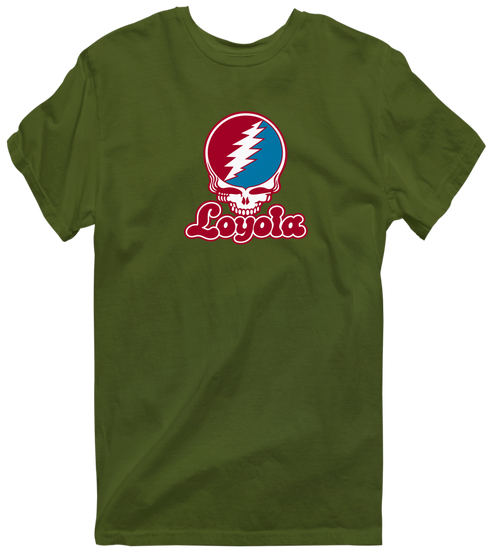 Loyola Stealie Premium Unisex T-Shirt — Design: Loyola Marymount University — Military Green