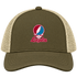 Loyola Stealie Premium Unisex Trucker Cap — Design: Loyola Marymount University — Moss/Khaki
