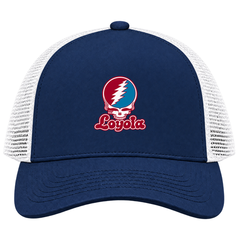 Loyola Stealie Premium Unisex Trucker Cap — Design: Loyola Marymount University — Navy/White