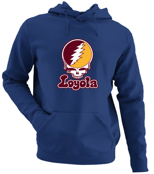 Loyola Stealie Premium Unisex Hoodie — Design: Loyola University Chicago — Navy