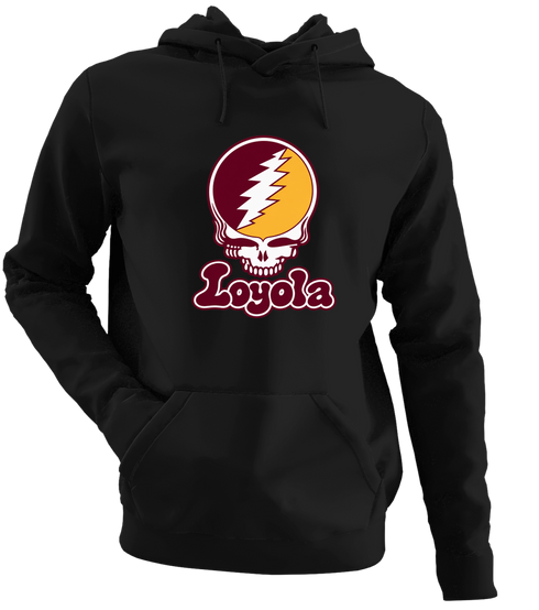 Loyola Stealie Premium Unisex Hoodie — Design: Loyola University Chicago — Black
