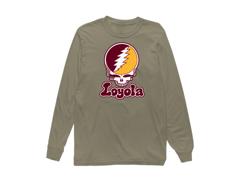 Loyola Stealie Premium Unisex Long-Sleeve — Design: Loyola University Chicago — Sandstone