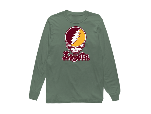 Loyola Stealie Premium Unisex Long-Sleeve — Design: Loyola University Chicago — Light Green