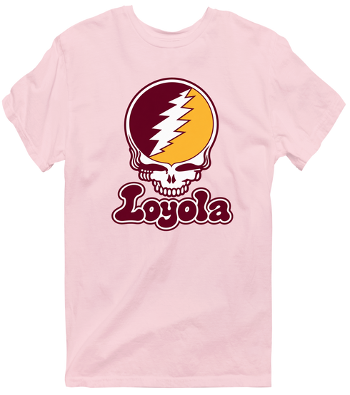 Loyola Stealie Premium Unisex T-Shirt — Design: Loyola University Chicago — Light Pink