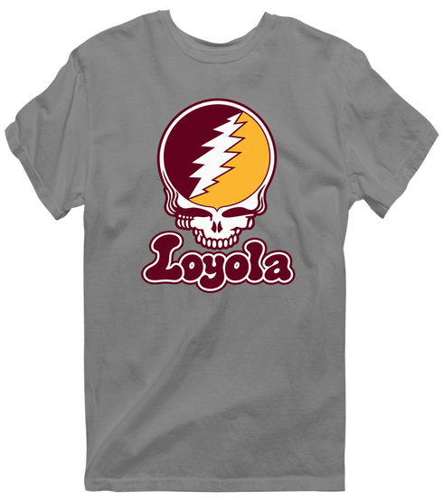 Loyola Stealie Premium Unisex T-Shirt — Design: Loyola University Chicago — Dark Heather