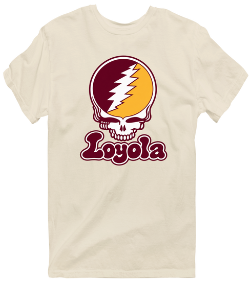 Loyola Stealie Premium Unisex T-Shirt — Design: Loyola University Chicago — Sand