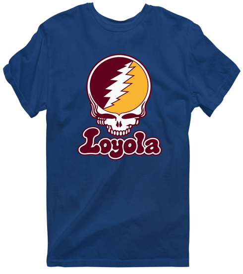 Loyola Stealie Premium Unisex T-Shirt — Design: Loyola University Chicago — Navy