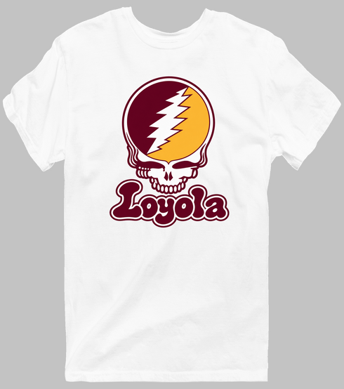 Loyola Stealie Premium Unisex T-Shirt — Design: Loyola University Chicago — White
