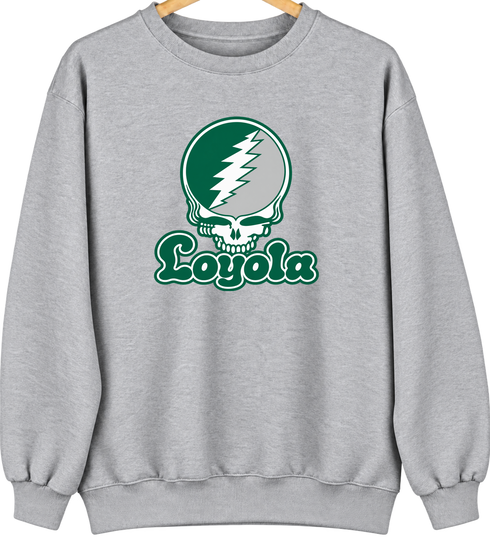 Loyola Stealie Premium Unisex Crewneck — Design: Loyola University Maryland — Sport Grey