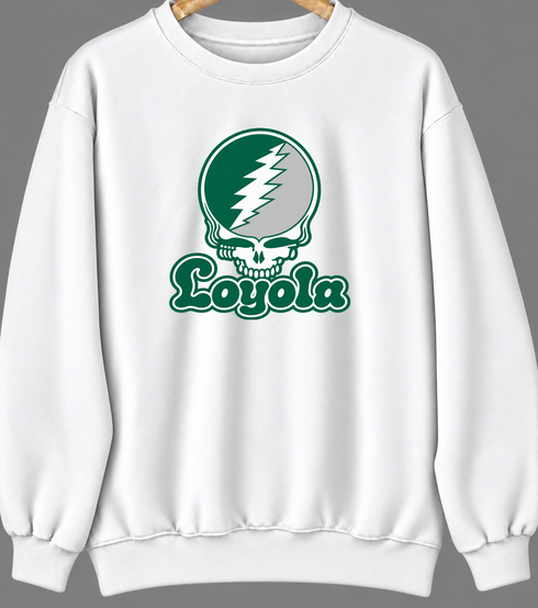 Loyola Stealie Premium Unisex Crewneck — Design: Loyola University Maryland — White