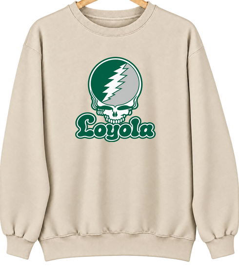 Loyola Stealie Premium Unisex Crewneck — Design: Loyola University Maryland — Sand