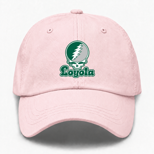 Loyola Stealie Premium Unisex Dad Hat — Design: Loyola University Maryland — Pink