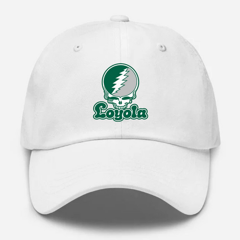 Loyola Stealie Premium Unisex Dad Hat — Design: Loyola University Maryland — White