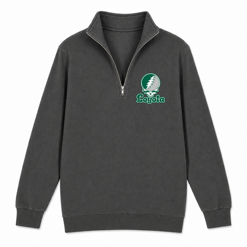 Loyola Stealie Premium Unisex Quarter-Zip — Design: Loyola University Maryland — Charcoal