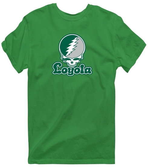 Loyola Stealie Premium Unisex T-Shirt — Design: Loyola University Maryland — Irish Green