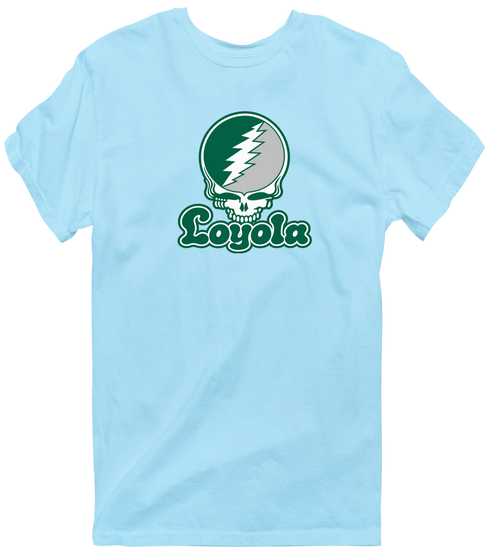Loyola Stealie Premium Unisex T-Shirt — Design: Loyola University Maryland — Light Blue