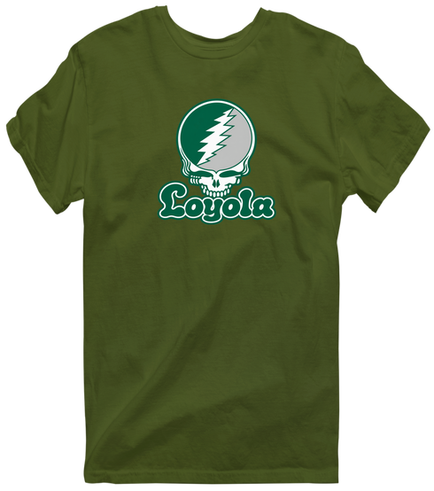 Loyola Stealie Premium Unisex T-Shirt — Design: Loyola University Maryland — Military Green
