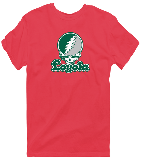 Loyola Stealie Premium Unisex T-Shirt — Design: Loyola University Maryland — Heather Red