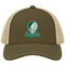 Loyola Stealie Premium Unisex Trucker Cap — Design: Loyola University Maryland — Moss/Khaki