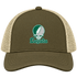 Loyola Stealie Premium Unisex Trucker Cap — Design: Loyola University Maryland — Moss/Khaki