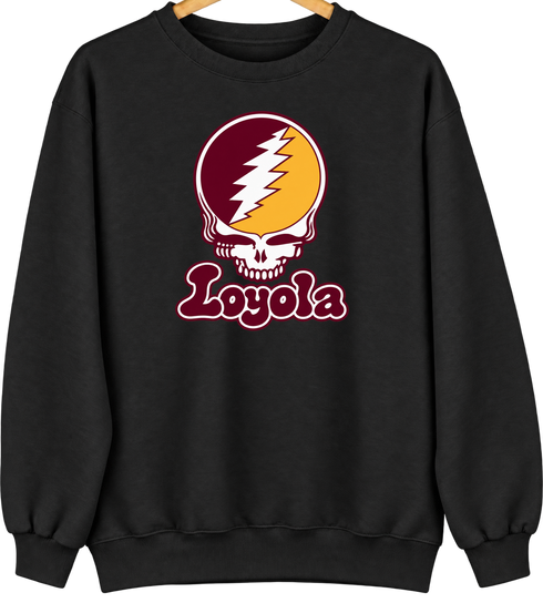 Loyola Stealie Premium Unisex Crewneck — Black