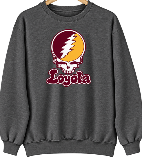 Loyola Stealie Premium Unisex Crewneck — Dark Heather