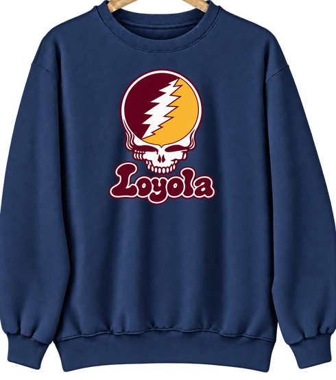 Loyola Stealie Premium Unisex Crewneck — Navy