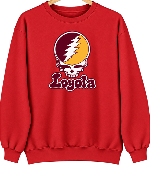 Loyola Stealie Premium Unisex Crewneck — Red
