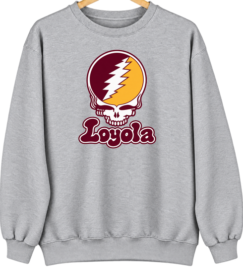 Loyola Stealie Premium Unisex Crewneck — Sport Grey