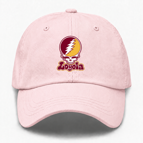 Loyola Stealie Premium Unisex Dad Hat — Design: Loyola University — Pink